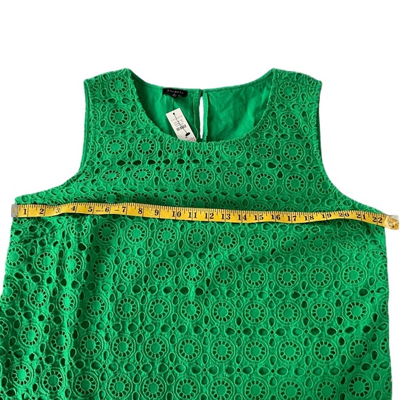 NWT Talbots Women Green Eyelet Scalloped Hem Sleeveless Top Size 16 - Picture 4 of 6